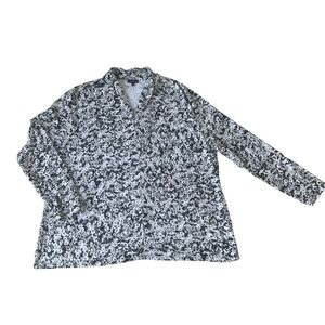 Talbots Women’s 3X Black & White Abstract Floral Top